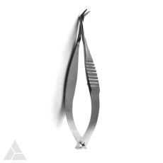 Holland Dalk Scissors, 4.5mm Angled Micro Blades, Rounded Blunt tips, Stainless Steel, 8cm Length, FDA (CSC-1077)